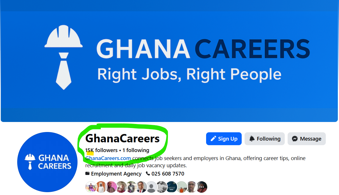 Ghana Careers facebook page banner